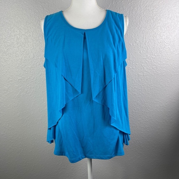 Women's Allison Brittney Blouse Pretty Blue top size Large - Picture 2 of 8